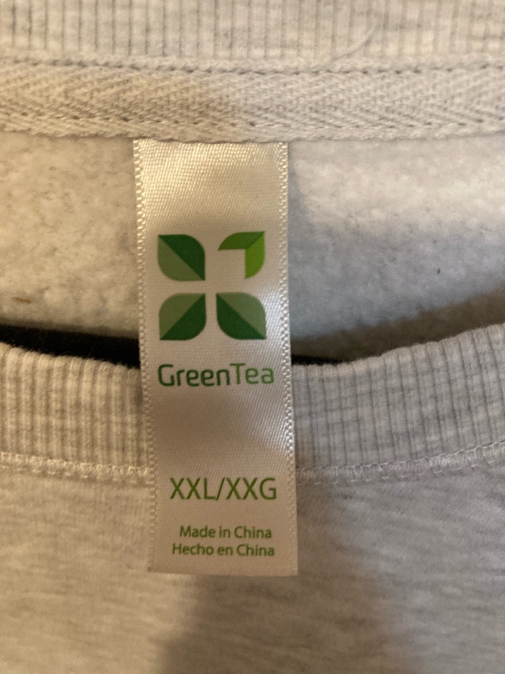 GreenTea White Crewneck Sweatshirt with Green Logo - Picture 2 of 3
